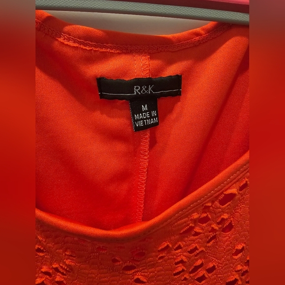 R&K CORAL Sleeveless Eyelet TANK Fully LINED dress. Medium. - Picture 3 of 10